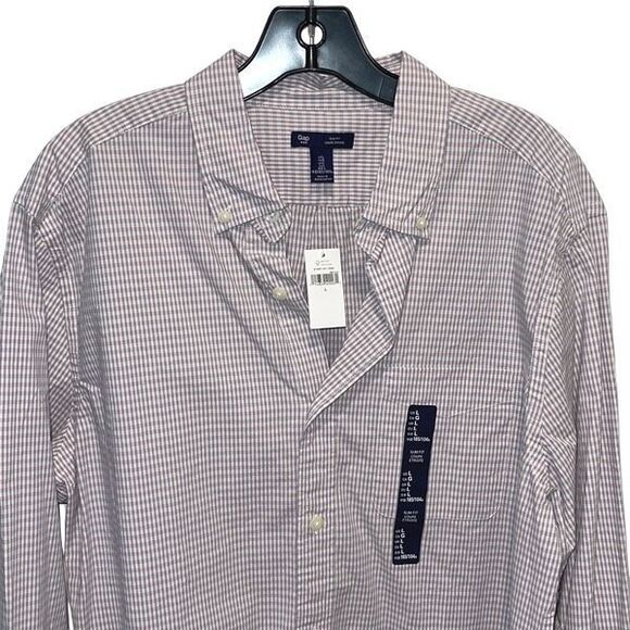Gap Mens Plaid Slim Fit Long Sleeve‎ Button Down Shirt Multicolor Large NWT - Picture 2 of 8